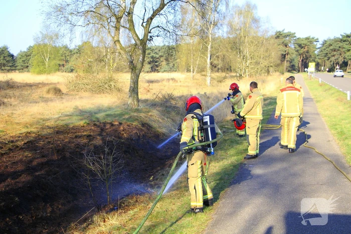 Stuk militair gebied afgebrand