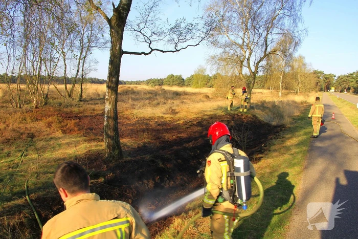 Stuk militair gebied afgebrand