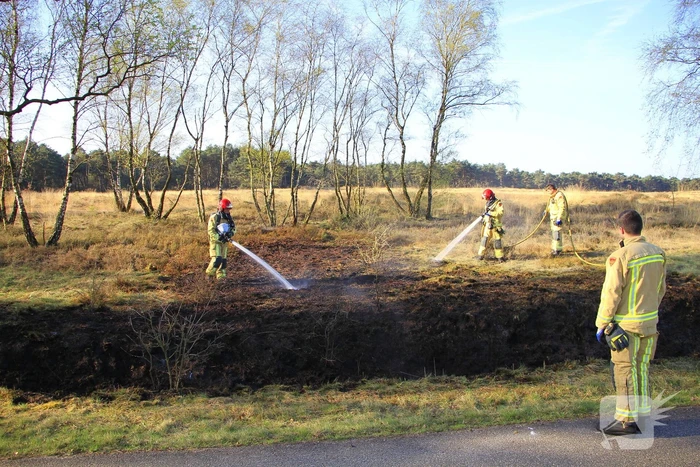Stuk militair gebied afgebrand