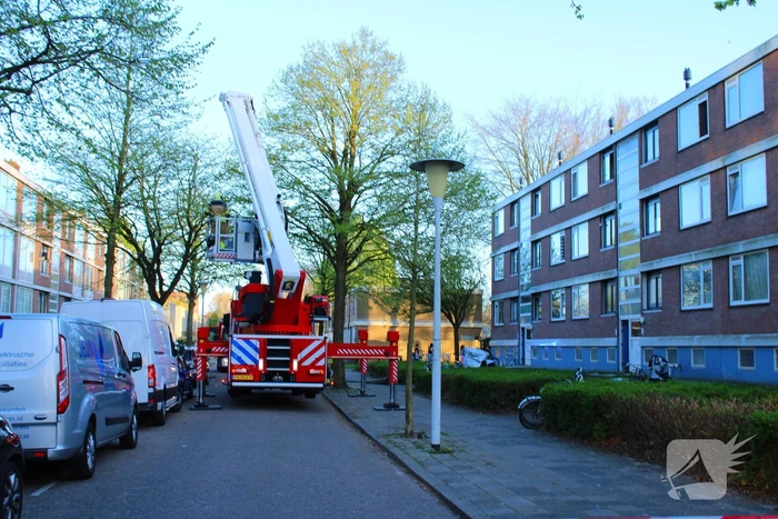 Rook stijgt op uit appartement