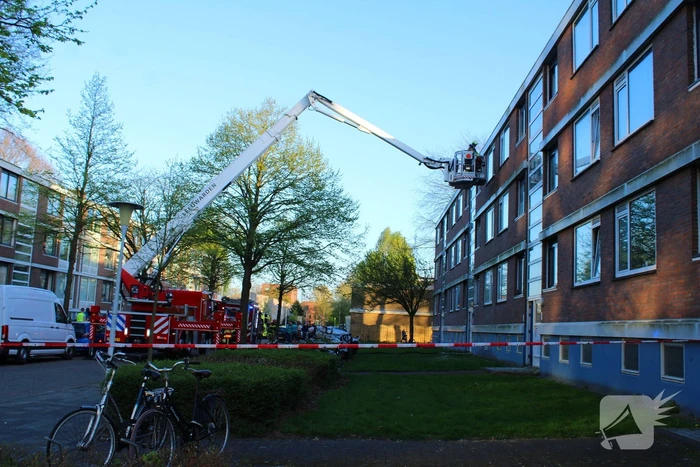 Rook stijgt op uit appartement
