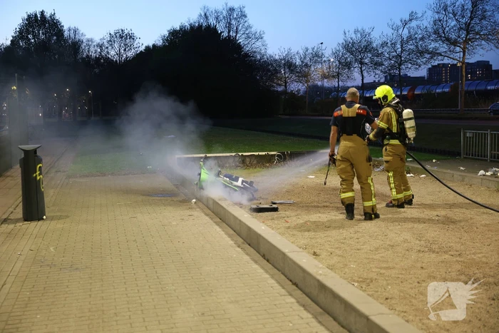 Huurfiets in brand gestoken