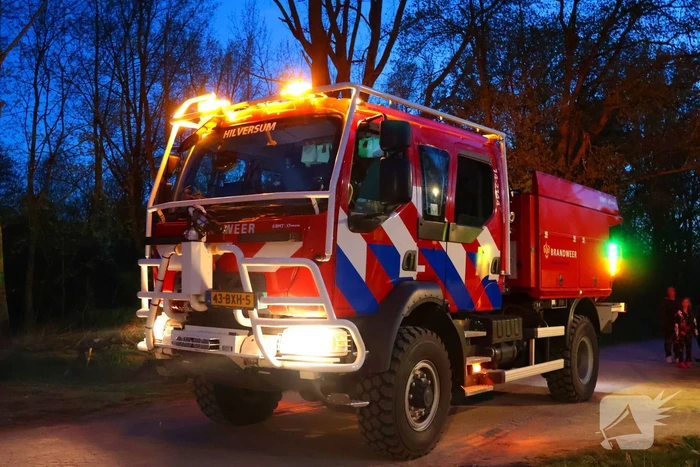 Brandweer groots ingezet voor brand in bos