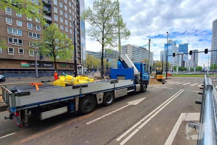 Werkzaamheden Hofplein rotonde in volle gang