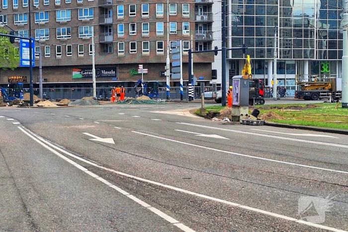 Werkzaamheden Hofplein rotonde in volle gang
