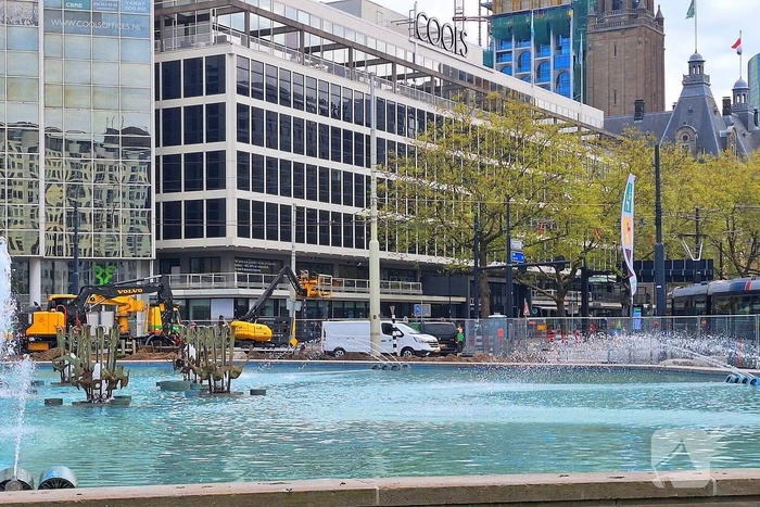 Werkzaamheden Hofplein rotonde in volle gang