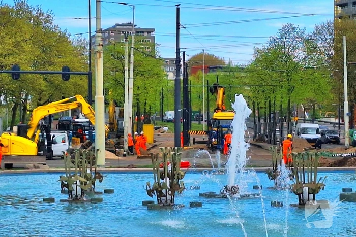 Werkzaamheden Hofplein rotonde in volle gang
