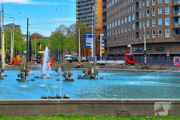Werkzaamheden Hofplein rotonde in volle gang