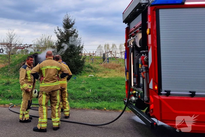 Brand gesticht in zeecontainer