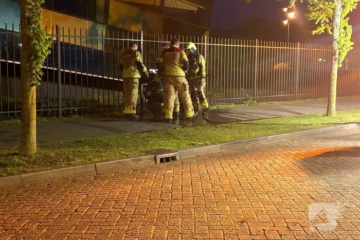 Brand in koffer van scooter