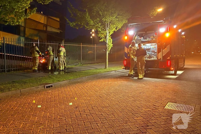 Brand in koffer van scooter