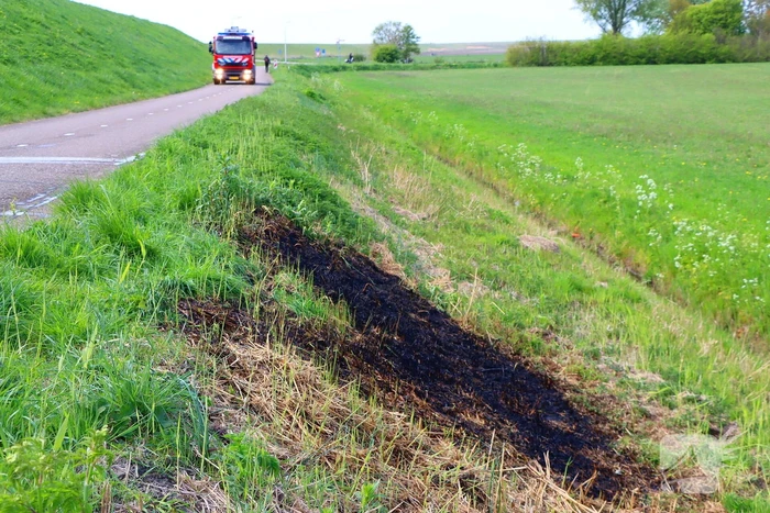 Bermbrand snel onder controle
