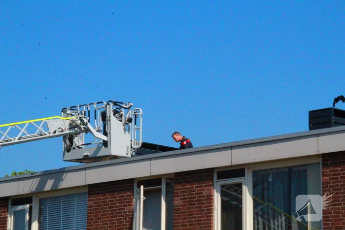 Brandweer redt kauw uit schoorsteen