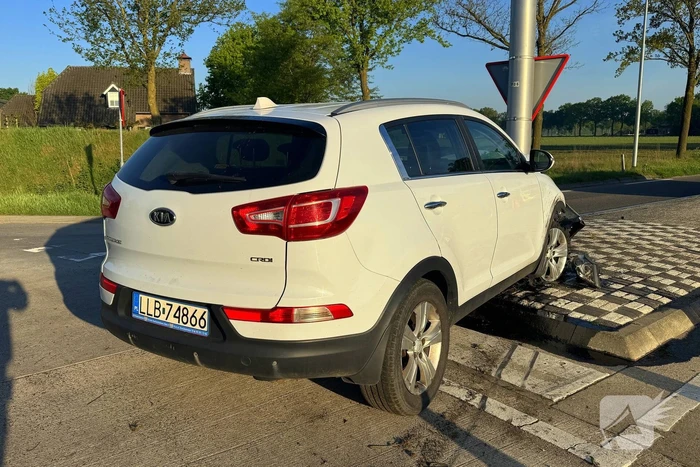 Bestuurster onder invloed botst tegen paal