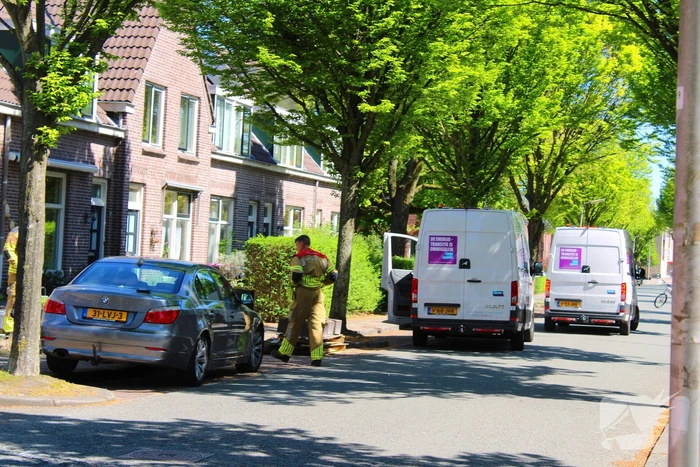 Gasleiding geraakt tijdens werkzaamheden in voortuin
