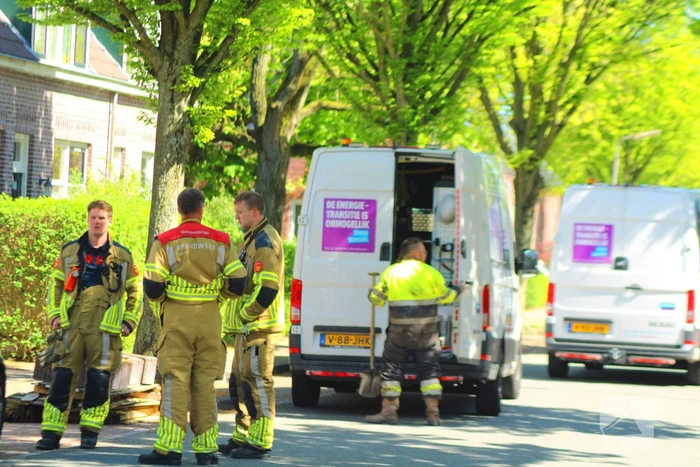 Gasleiding geraakt tijdens werkzaamheden in voortuin