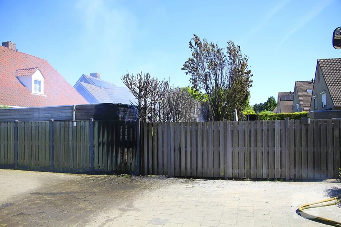 Schuur vat vlam door brandende coniferen