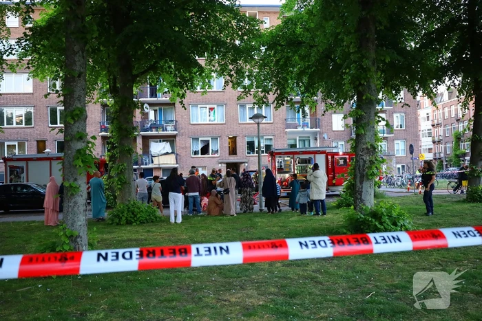 Evacuatie na brand in portiekwoning