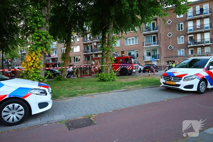 Evacuatie na brand in portiekwoning