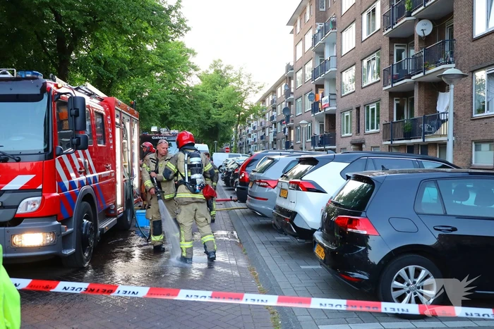 Evacuatie na brand in portiekwoning