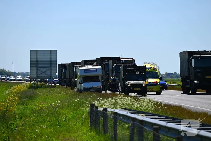Ongelukkige situatie bij militaire colonne