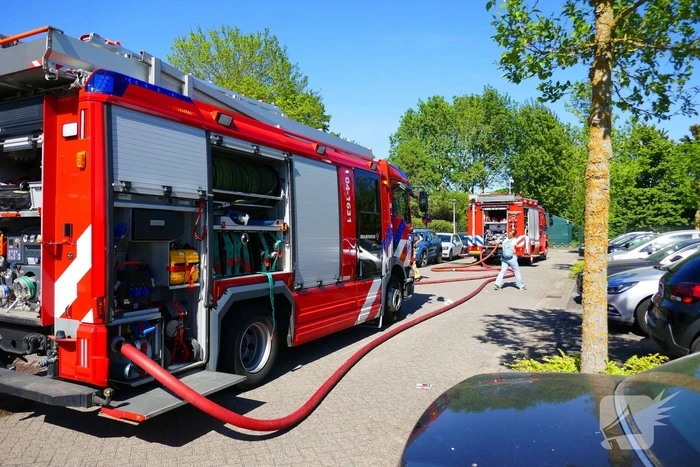 Berging van instelling in brand