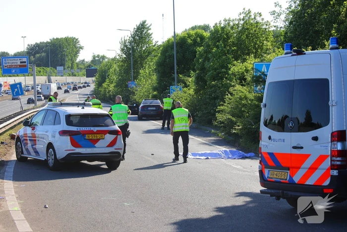 Fietser geschept en overleden