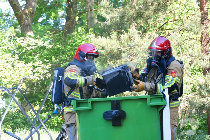 Golfkarren in brand tijdens evenement