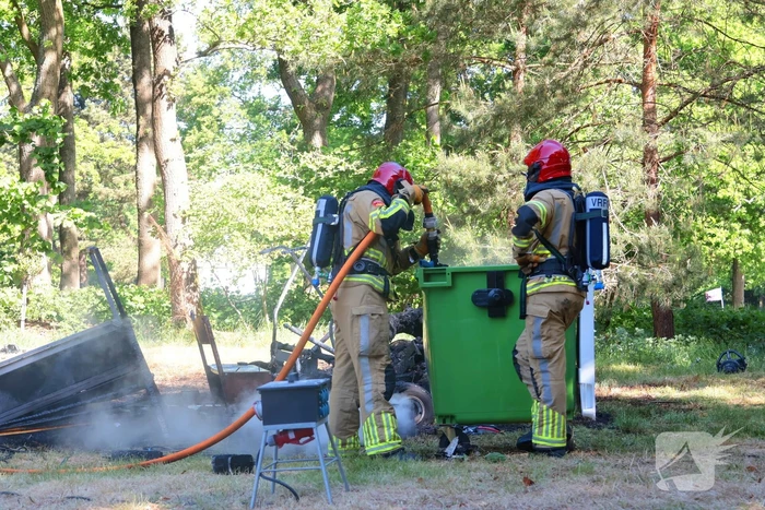 Golfkarren in brand tijdens evenement