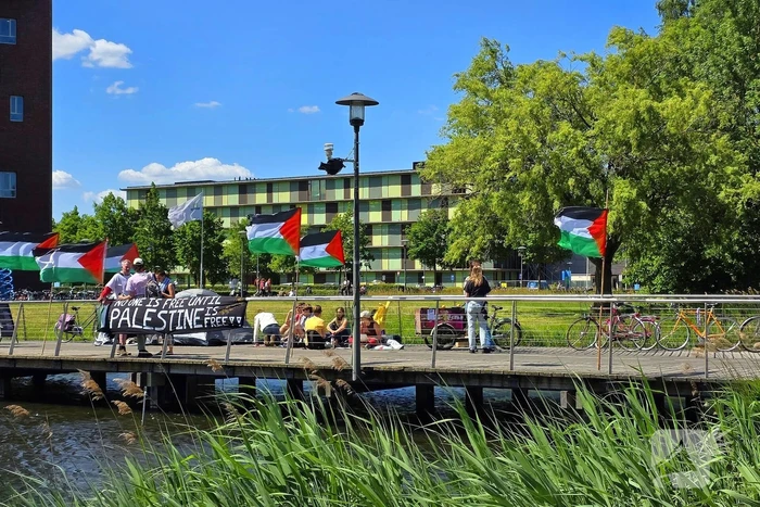 Onrust tijdens pro Palestina demonstratie op universiteitscampus