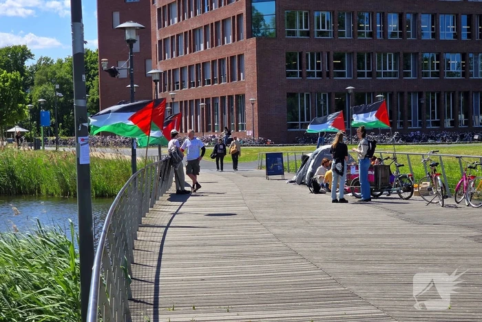 Onrust tijdens pro Palestina demonstratie op universiteitscampus