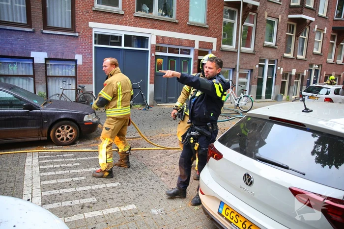 Flinke brand op dakterras, brand in de kiem gesmoord