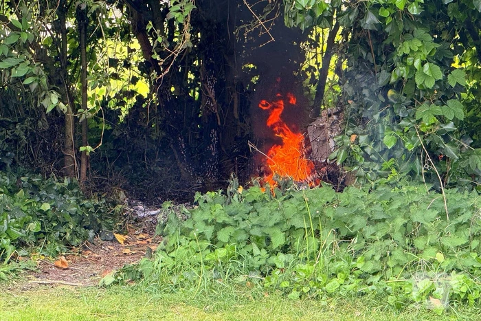 Scooter in brand gestoken