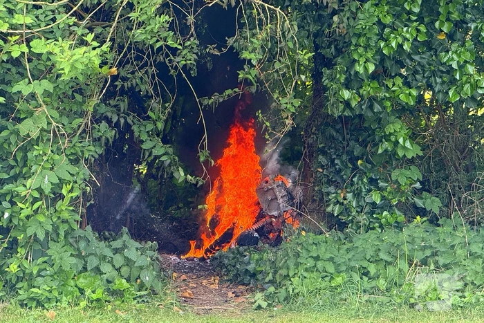 Scooter in brand gestoken