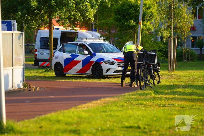 Botsing tussen twee fietsen op fietspad