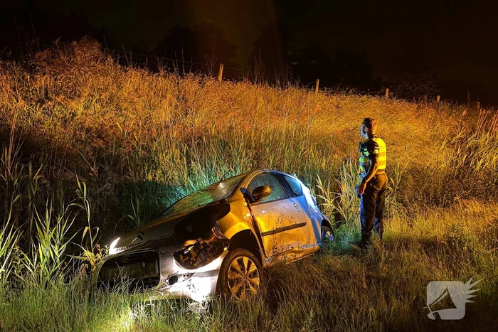 Auto belandt in sloot na het ontwijken van eend
