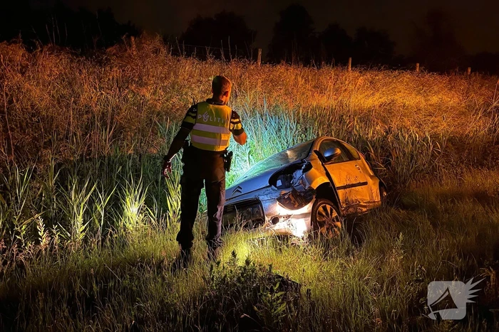 Auto belandt in sloot na het ontwijken van eend