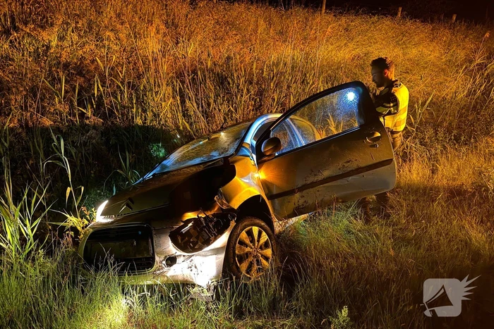 Auto belandt in sloot na het ontwijken van eend