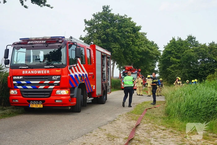 Paarden gered bij uitslaande brand