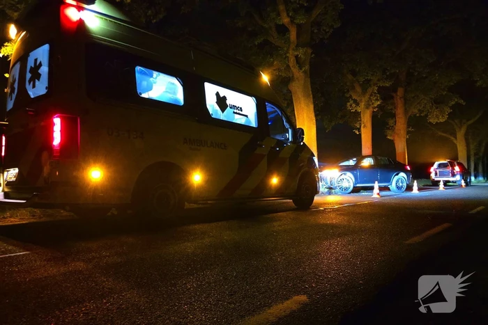 Auto crasht tegen boom