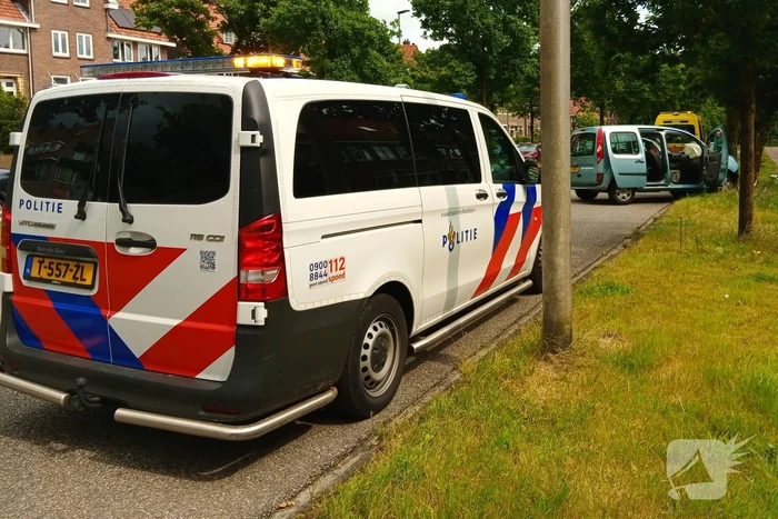 Bestelauto botst frontaal op boom