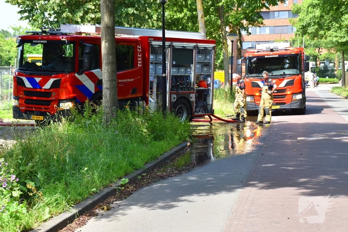 Brand tijdens sloopwerk zwembad