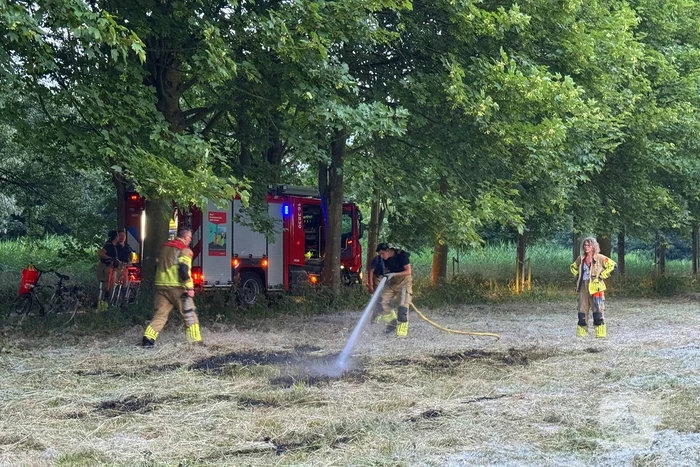 Brand in grasveld snel onder controle