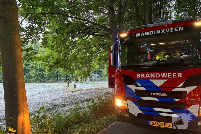 Brand in grasveld snel onder controle