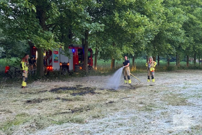 Brand in grasveld snel onder controle