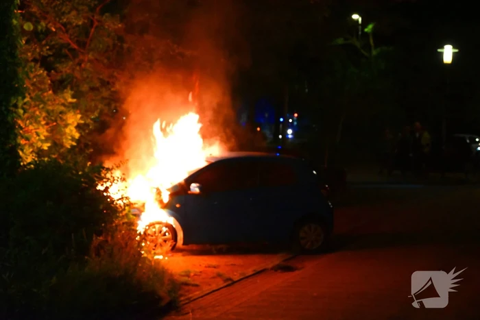 Voertuig in vlammen opgegaan
