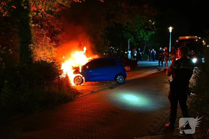 Voertuig in vlammen opgegaan