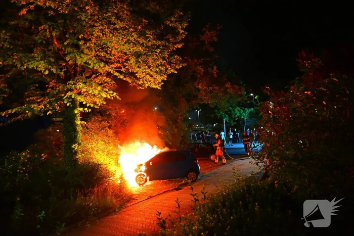 Voertuig in vlammen opgegaan