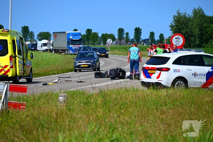 Ernstig ongeval met scootmobiel en auto