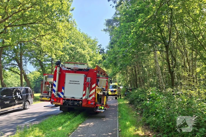 Auto belandt in bosschages